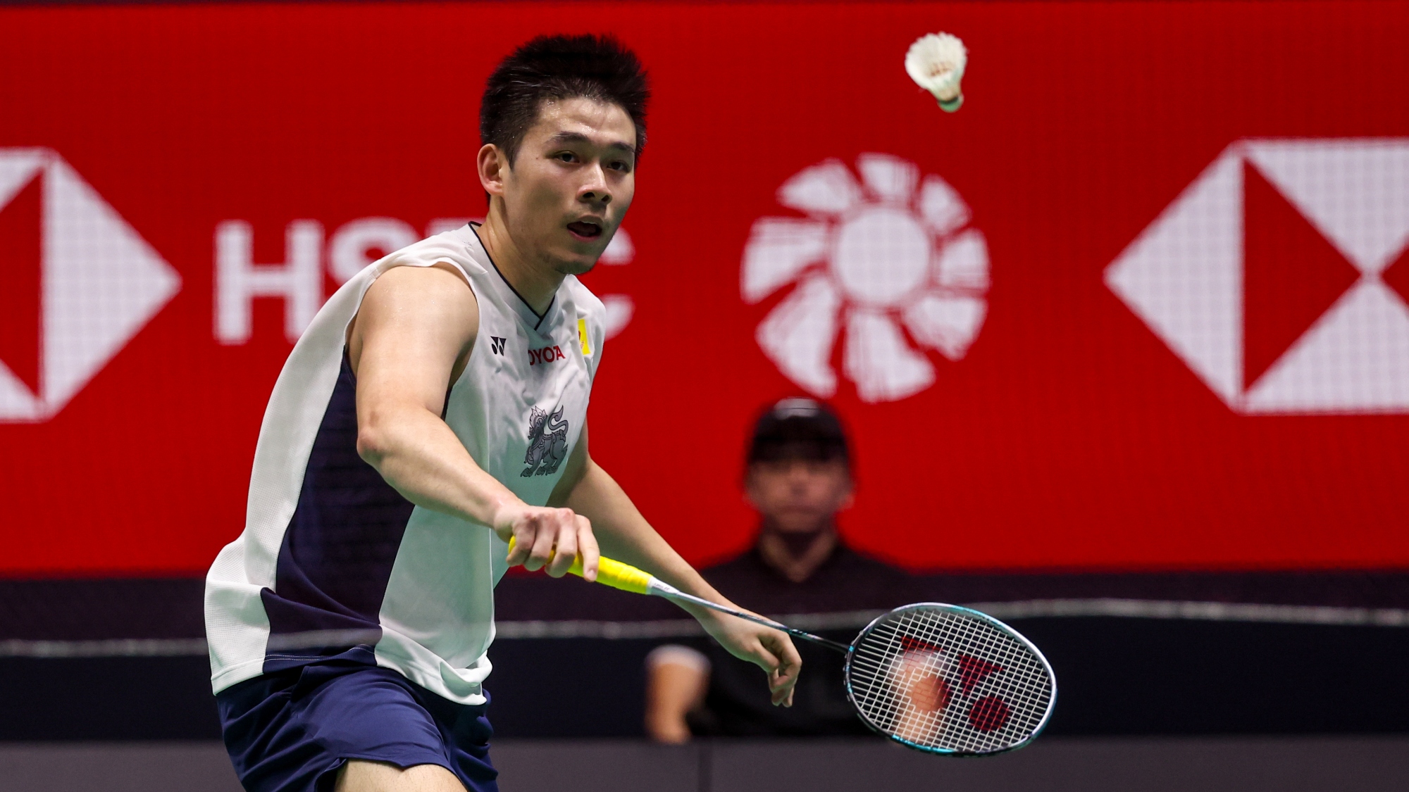 Kunlavut Vitidsarn competes in the Singapore Open